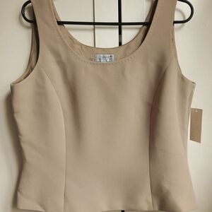 NWT TAHARI Tan Sleeveless Top Size 12